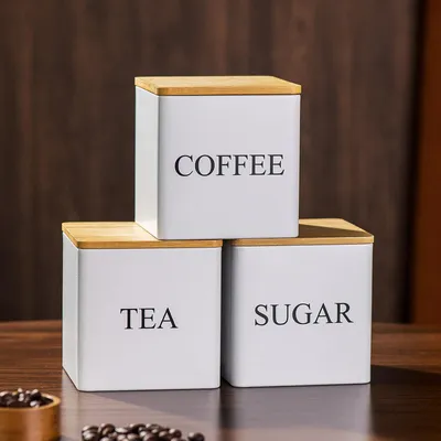 Aufbewahrungsdosen für Tee, Kaffee & Zucker, 3er-Set, 500 ml