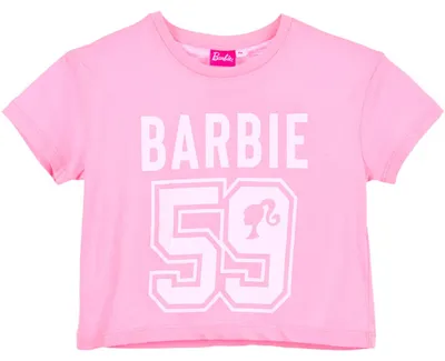 Produktbild von T-Shirt Barbie Crop Top Rosa 116 cm