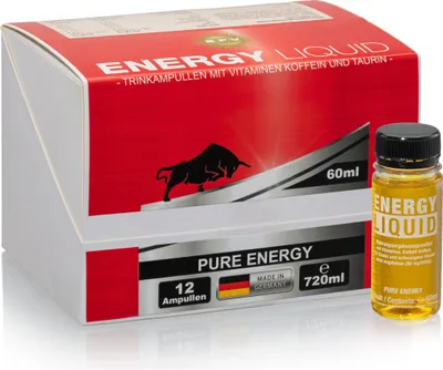 Obrázok produktu pre BPV - ENERGY LIQUID - 12 ampuliek na pitie á 60 ml - Energy Shot - Training Booster - Testosterone Booster Extreme - High Dose - S aminokyselinami, BCAA, EAA, L-Arginín HCL, Taurín, Guarana, Kofeín, Beta-Alanín a vitamíny B6, B12. Nájdete ho aj v kategórii: Maca, L-Arginín, Zinok, Guarana, Ženšen, Kofeín, Kreatín monohydrát, BCAA, EAA, Aminokyseliny, Kreatín, Testosterón Booster, Tribulus Terrestris, Vitamíny, Minerály, Vitálne látky, Budovanie svalov, Diéta, Chudnutie, Weider, Potencia, Tablety na potenciu