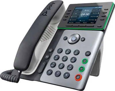 Obrázek produktu pro HP Poly IP telefon Poly Edge E300 s podporou technologie PoE, IP telefon, Černá, Sluchátko s kabelem, 8 řádky, IPS, 8,89 cm (3.5")