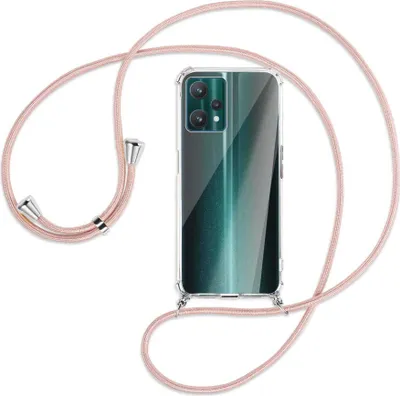 Produktbild von Handykette Backcover-Schutzhülle mit Band (Metall silberfarben) für Realme 9 Pro 5G - roségold