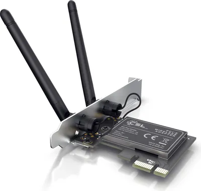 Obrázok produktu pre Sieťová karta CSL WLAN 2,4 Ghz PCIe - 300 Mbit s karta WiFi - 2 externé 2dbi antény