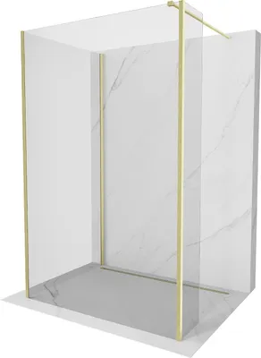 Image de Mexen Kioto paroi de douche Walk-in 120 x 120 x 40 cm, transparent, doré brossé - 800-120-120-221-55-00-040