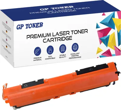 A toner cartridge and its packaging are shown against a white background.