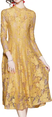 Produktbild von Kamilan Robe Damen Midikleid aus Spitze S