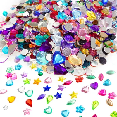 1200 Acryl-Glitzersteine, bunte Bastelsteine, DIY-Dekoration