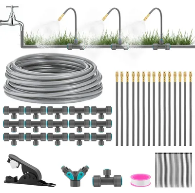 Bewässerungssystem 20 m Nebel 360° für Garten & Gewächshaus