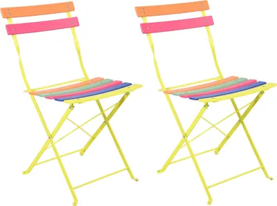 Produktbild von Gartenstuhl 2er Set LEONA - Eisen, Mehrfarbig | Klappstuhl Wetterfest Gartenstühle Outdoor Balkonstühle