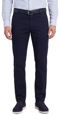 Produktbild von Meyer Herren Hose Oslo, dunkelblau, Flatfront-Modell mit normaler Passform
