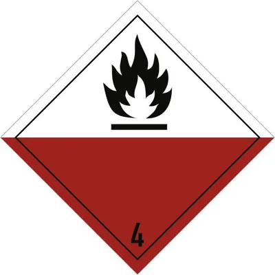 Produktbild von Gefahrzettel Klasse 4.2, Folie, 250x250 mm