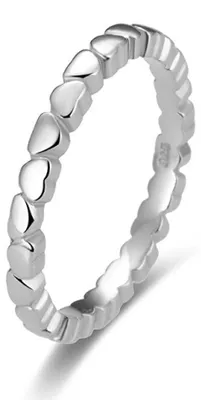 Image de Bague en argent avec cœurs AGG344, 60 mm