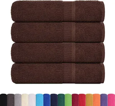 Zdjęcie produktu dla vidaXL Ręczniki pod prysznic FROGN 4 szt. Brązowy 70x140 cm 360 g/m²