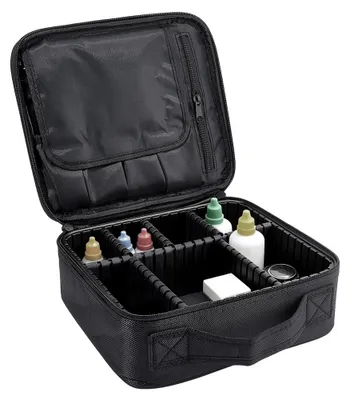 Aufbewahrungsbox aus Stoff, 265x230x85 mm, schwarz, mit Trennwänden