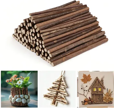 Holzstäbchen für Basteln, 10 cm, 100 Stück
