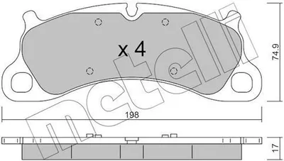 Produktbild von METELLI Bremsbeläge Satz Vorne Bremsklötze für PORSCHE 911 (991) 22-1255-0
