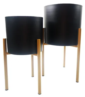 Produktbild von HOME STYLING COLLECTION Übertopf BLUMENTOPF Pflanzentopf aus Metall mit Gestell 37x19 cm