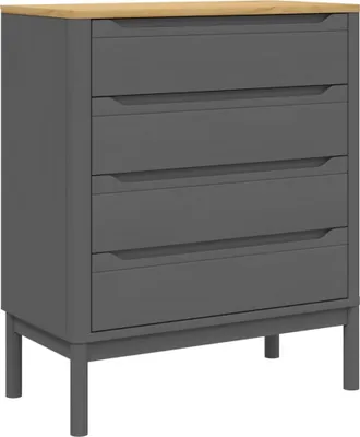 Produktbild von vidaXL Kommode FLORO Grau Massivholz Kiefer