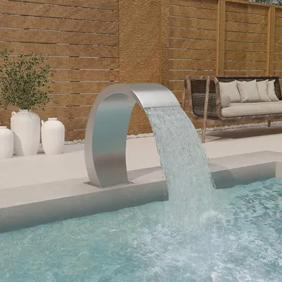 Produktbild von Brunnen, Wasserfall, Garten, für Pool, für Teich, aus Edelstahl, 22 x 60 x 70 cm, Gartenbrunnen, Teichbrunnen