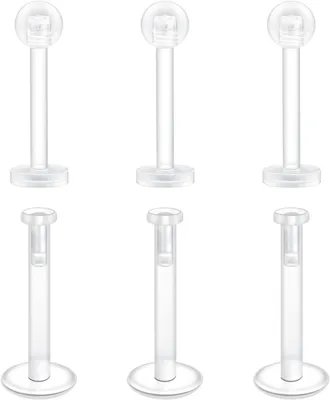 Productafbeelding van Flexibele Acryl Oor Studs en Lip Piercing Retainers - Transparant