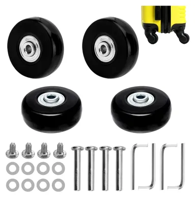 Produktbild von Kofferrollen Ersatzrollen, 4 Stück 40mmx18mm Gummirollen für Gepäck, Koffer Ersatzräder, Ersatz für Kofferrollen