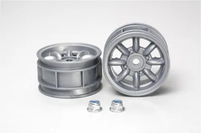Produktbild von Tamiya 300050569 - M-Chassis 8-Speichen Felgen (2) silber - Neu