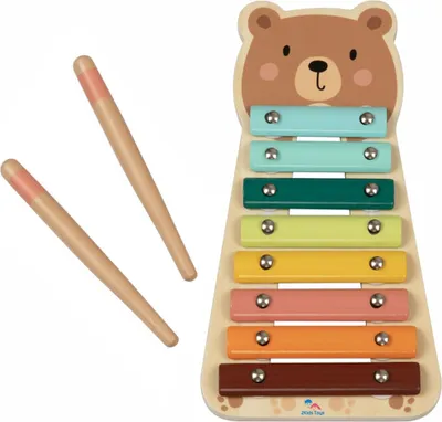 Produktbild von 2Kids Xylophon Medvídek mit 8 Tasten und 2 Trommelstöcken für Musikalische Früherziehung