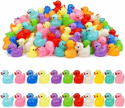 Obrázok produktu pre Miniatúrne kačiatka, žiarivé, 1,6 x 1,2 x 1,4 cm, 120 kusov, vhodné na vytváranie mikrolandschaften