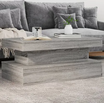 Produktbild von Möbel Couchtisch mit LED-Leuchten Grau Sonoma 90x50x40 cm - Couchtische 839852