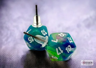 Produktbild von Chessex Spielzeug Stud Earrings Waterlily Mini-Poly D20 Set
