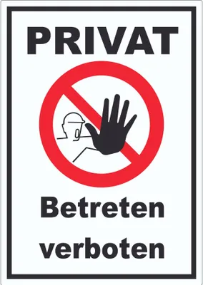 Produktbild von Privat Betreten verboten Aufkleber A6 (105x148mm)
