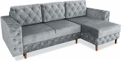 Produktbild von ARES MEBLE Gepolstertes Ecksofa DELUX - Relaxsofa 3 sitzer mit Schlaffunktion und Bettzeugcontainer, Schlafsofa 140x200 Walnuss - Hellgrau