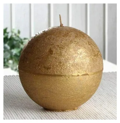 Produktbild von Rustikale Kugelkerze, 10 cm Ø, Gold-metallic