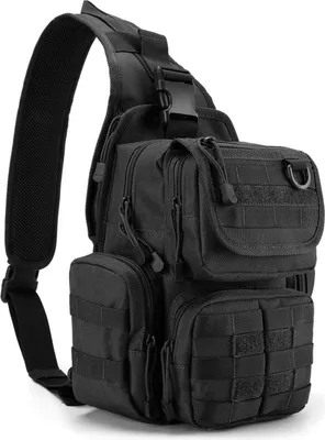 Produktbild von Taktische Brusttasche Militär Umhängetasche Sling Pack Schwarz