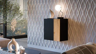Immagine prodotto di Dmora Mobile Pensile Papizios 29.8x50h cm Grigio Antracite, un Ripiano Modulabile