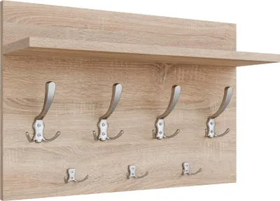 Obrázek produktu pro Věšák Loft 50 cm Dub Sonoma 7 držáků Satén Moderní na oblečení