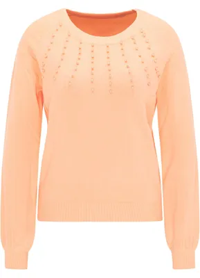 Image de Pull en maille Jeona pour femme - couleur pêche, XL/XXL