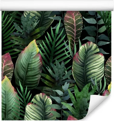 Produktbild von 10m VLIES TAPETE Rolle Exotisch gemaltes Aquarell verlaesst Muster 6549
