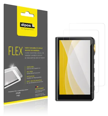 Produktbild von 2x Schutzfolie für ZAQE P30 Folie, 100% Displayabdeckung, dipos Flex