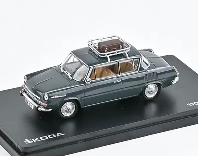Zdjęcie produktu dla Skoda 1100 MBX (1969) szary ciemny z akcesoriami ABREX 1:43