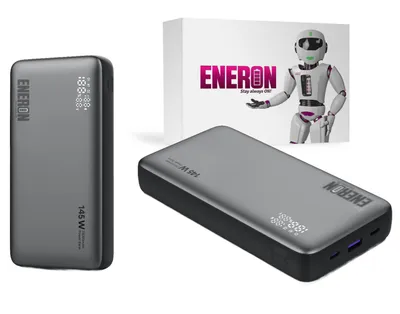 Zdjęcie produktu dla Powerbank ENERON SZYBKIE ŁADOWANIE 25000mAh 3x USB/USB-C 145W do LAPTOPA/TELEFONU