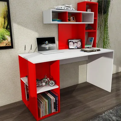 Produktbild von Schreibtisch Weiß - Rot Coral ""