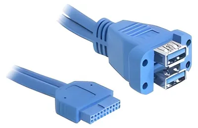 Immagine prodotto di DELOCK USB3.0 Kabel  Pinheader 19pin -> 2x A Bu/Bu 0.4