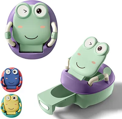 Produktbild von YARDIN Kinder-Töpfchen Kindertoilette Toilettensitz, Babytopf Übungstöpfchen mit Handgriffen, Toilettentrainer für Kinder ab 1 jahr, Kinderfreundliches Design mit Anti-Rutsch-Funktion（Grün, Typ A）