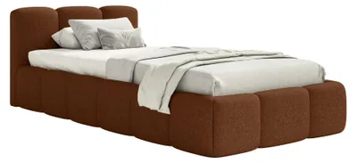 Obrázok produktu pre Selsey Cloudy Low – čalúnená posteľ 90 x 200 cm, úložný priestor a rošt, chenille v medenej farbe