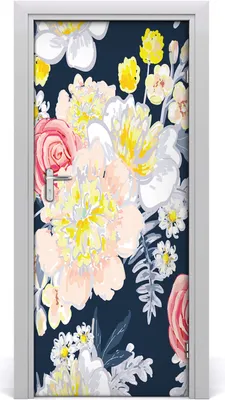 Produktbild von Tulup Türaufkleber 85x205 cm Dekorative Aufkleber Selbstklebend Wasserdichte Tapete Abnehmbar Schlafzimmer Wohnzimmer Wohnkultur - Blumenstrauß