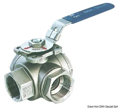 Produktbild von 3-Wege-Kugelventil AISI 316 1"1/2" - Osculati 17.722.06
