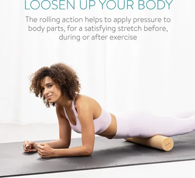 Produktbild von Navaris Faszienrolle Kork - Rolle für Yoga Massage Gymnastik Balance Boards - Massagerolle Fitnessrolle Rückenrolle - Faszien Training