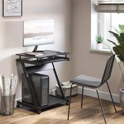 Produktbild von Sweiko Schreibtisch Computertisch kompakt mit Tastaturablage 60 x 48 x 73cm Schwarz