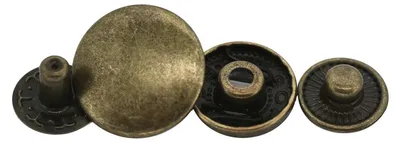 50 Stk Druckknopf Set rund S-Feder Verschlüsse Schnappknopf Metall Größen 12,5mm altmessing