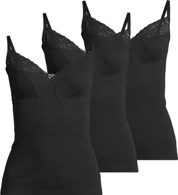 Produktbild von Speidel 3er Pack Natalie BH-Hemd Baumwolle in weicher Feinripp-Qualität, Spitze an Cups für feminine Optik, Komfortable Unterbrustnaht für guten Halt